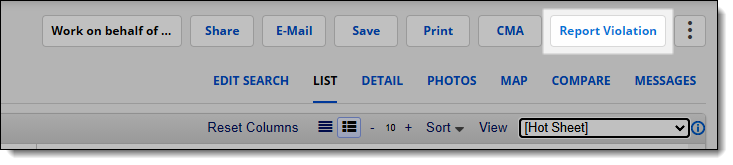 Report Violation Button